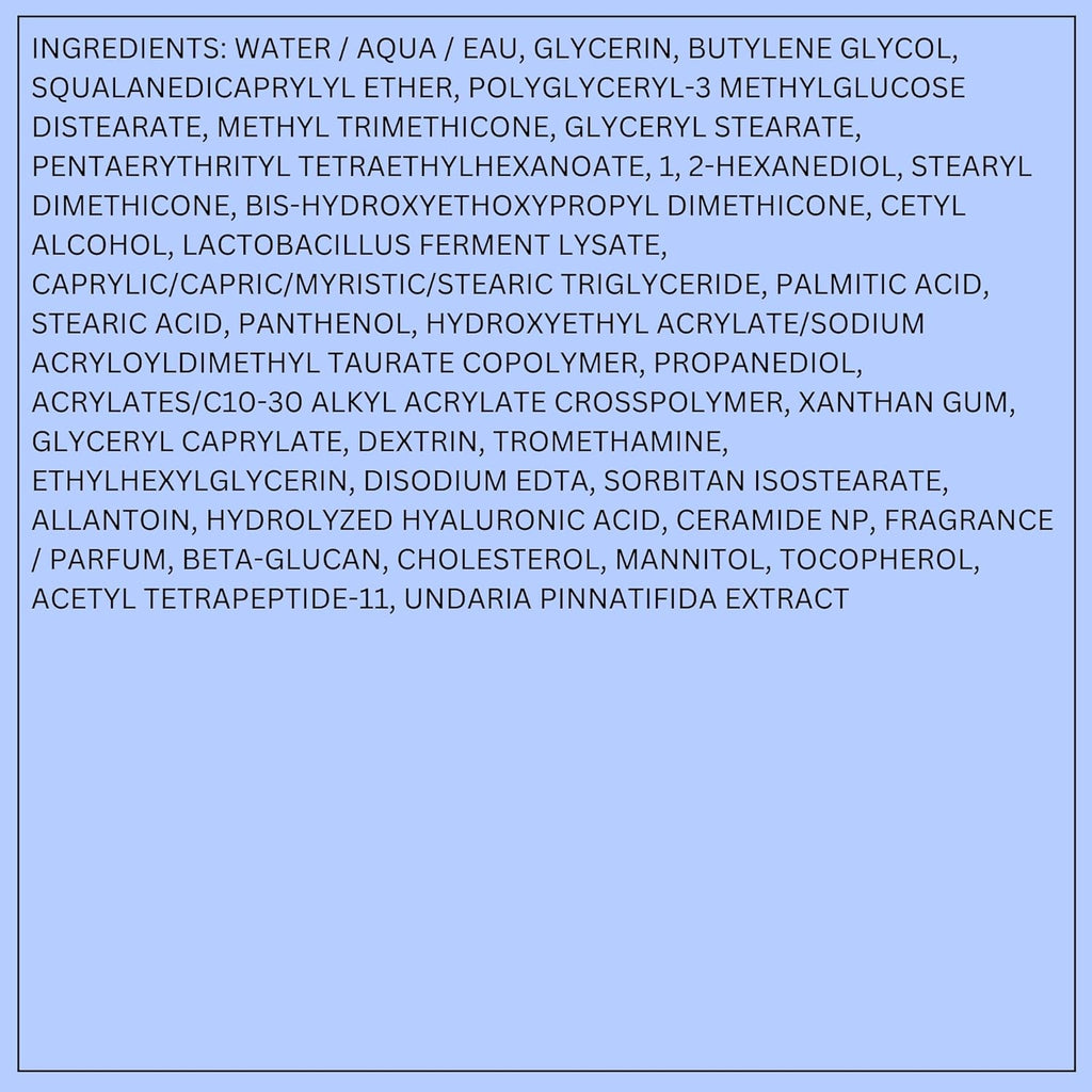 Water Bank Blue Hyaluronic Intensive Moisturizer: Hydrating Face Cream for Extra Dry Skin with Squalane & Peptide for Skin Barrier Support, Dermatologist-Tested